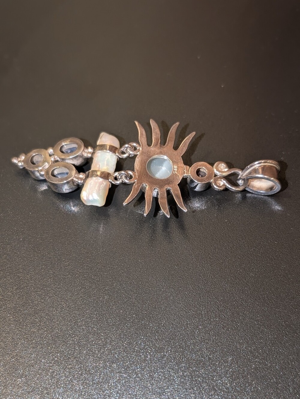 Sterling Silver Celestial Gemstone And Pearl Pendant - Picture 7 of 13